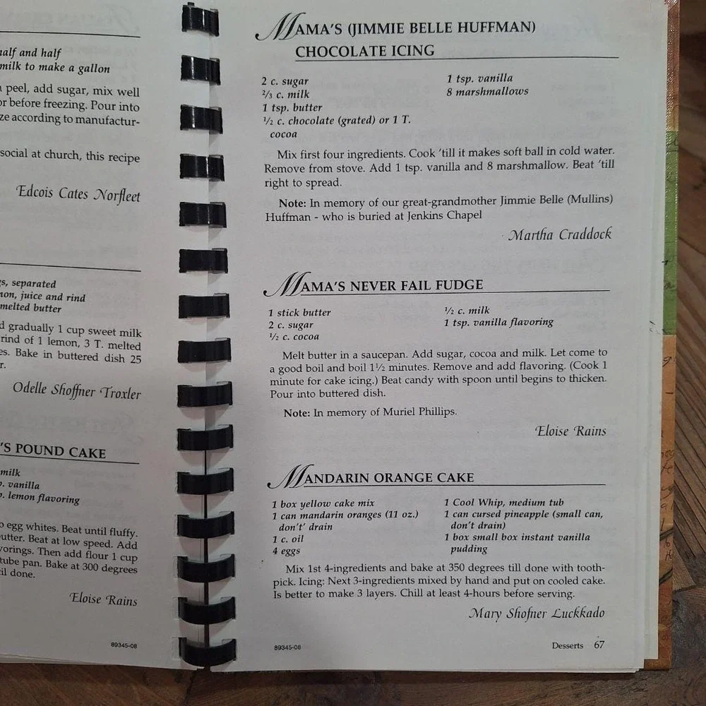Shofner Lutheran Chapel Bicentennial Cookbook Bedford County TN‎ 2008 Spiral